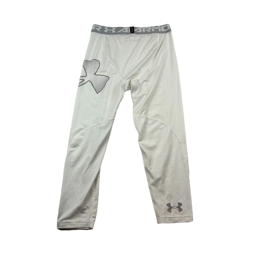 Under Armour Heatgeat Leggings Compression Youth Large White NWOT